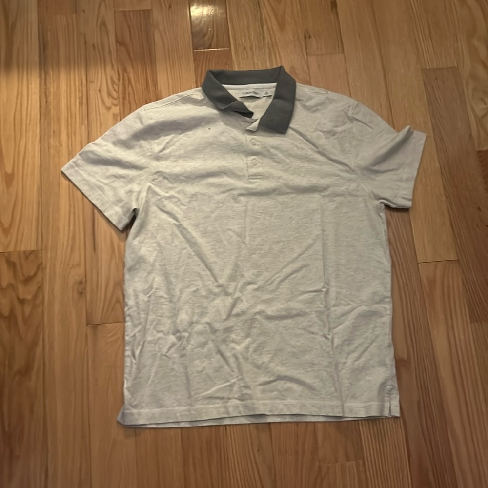 White and grey Calvin Klein shirt Large